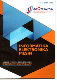 INFOTEKMESIN ; Media Komunikasi Untuk Pengembangan Penelitian Ilmiah Teknik Volume 9., No.2 Edisi Juli 2018